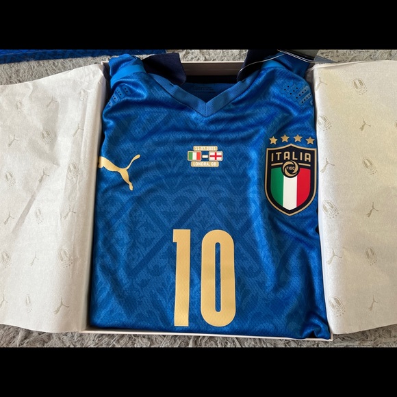 Italy Authentic Puma boxed jersey shirt Euro 2020 2021 Champion Insigne 10 - Picture 3 of 7